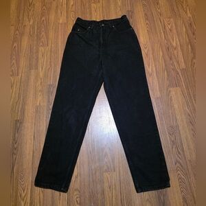 Vintage 1996 Lee Black Denim Jeans W32 L32 Canadian Made 90s Straight Leg Grunge